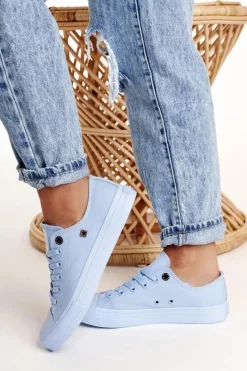 Trampki Damskie Big Star|Trampki Damskie Niskie>Big Star Shoes Damskie Klasyczne Niskie Trampki BIG STAR AA274029 Jasno Niebieskie