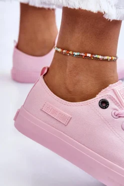 Discount Big Star Shoes Damskie Klasyczne Niskie Trampki Big Star LL274022 Jasnoróżowe