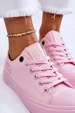 Discount Big Star Shoes Damskie Klasyczne Niskie Trampki Big Star LL274022 Jasnoróżowe