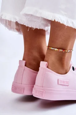 Discount Big Star Shoes Damskie Klasyczne Niskie Trampki Big Star LL274022 Jasnoróżowe