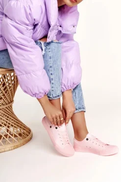 New Big Star Shoes Damskie Klasyczne Niskie Trampki BIG STAR AA274028 Różowe