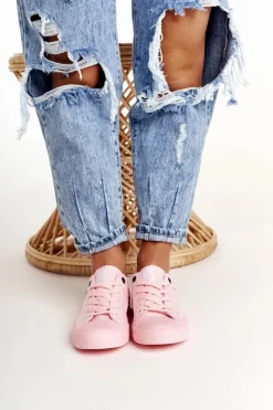 New Big Star Shoes Damskie Klasyczne Niskie Trampki BIG STAR AA274028 Różowe