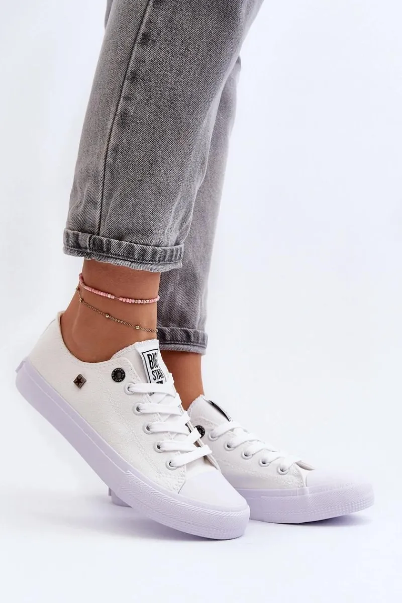 Trampki Damskie Big Star|Trampki Damskie Niskie>Big Star Shoes Damskie Klasyczne Niskie Trampki BIG STAR AA274010 Białe Biały