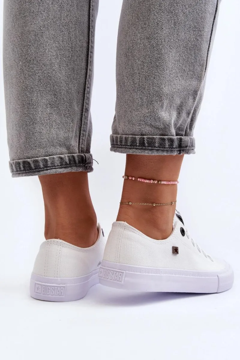 Trampki Damskie Big Star|Trampki Damskie Niskie>Big Star Shoes Damskie Klasyczne Niskie Trampki BIG STAR AA274010 Białe Biały
