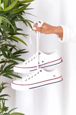 New Damskie Klasyczne Niskie Trampki Big Star DD274336 Białe Damskie Trampki Damskie Big Star|Trampki Damskie Niskie