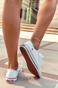 New Damskie Klasyczne Niskie Trampki Big Star DD274336 Białe Damskie Trampki Damskie Big Star|Trampki Damskie Niskie