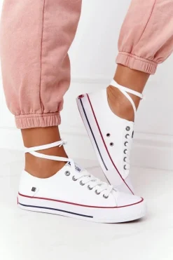 New Damskie Klasyczne Niskie Trampki Big Star DD274336 Białe Damskie Trampki Damskie Big Star|Trampki Damskie Niskie