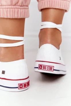 New Damskie Klasyczne Niskie Trampki Big Star DD274336 Białe Damskie Trampki Damskie Big Star|Trampki Damskie Niskie