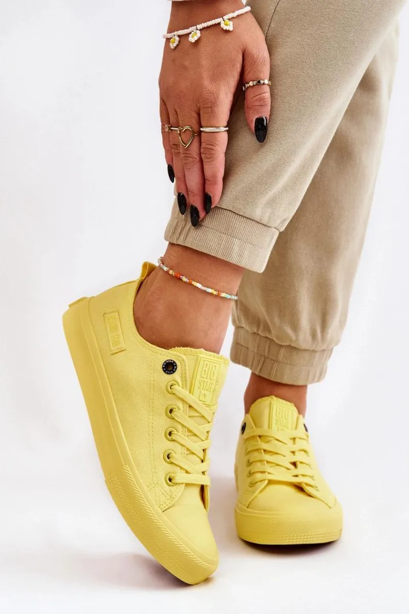 Trampki Damskie Big Star|Trampki Damskie Niskie>Big Star Shoes Damskie Klasyczne Niskie Trampki Big Star LL274026 Żółte