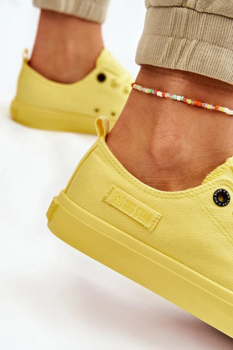 Trampki Damskie Big Star|Trampki Damskie Niskie>Big Star Shoes Damskie Klasyczne Niskie Trampki Big Star LL274026 Żółte