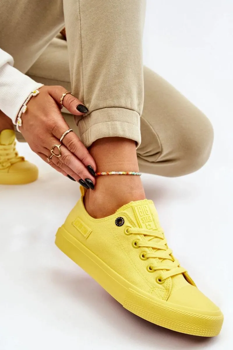 Trampki Damskie Big Star|Trampki Damskie Niskie>Big Star Shoes Damskie Klasyczne Niskie Trampki Big Star LL274026 Żółte