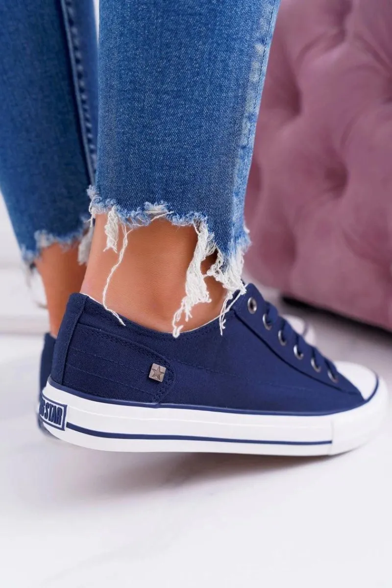 Online Damskie Klasyczne Niskie Trampki Big Star DD274335 Granatowe Damskie Trampki Damskie Big Star|Trampki Damskie Niskie