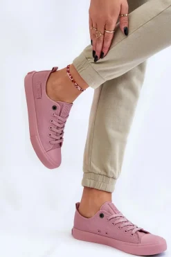 Hot Damskie Klasyczne Niskie Trampki Big Star LL274027 Różowe Damskie Trampki Damskie Big Star|Trampki Damskie Niskie