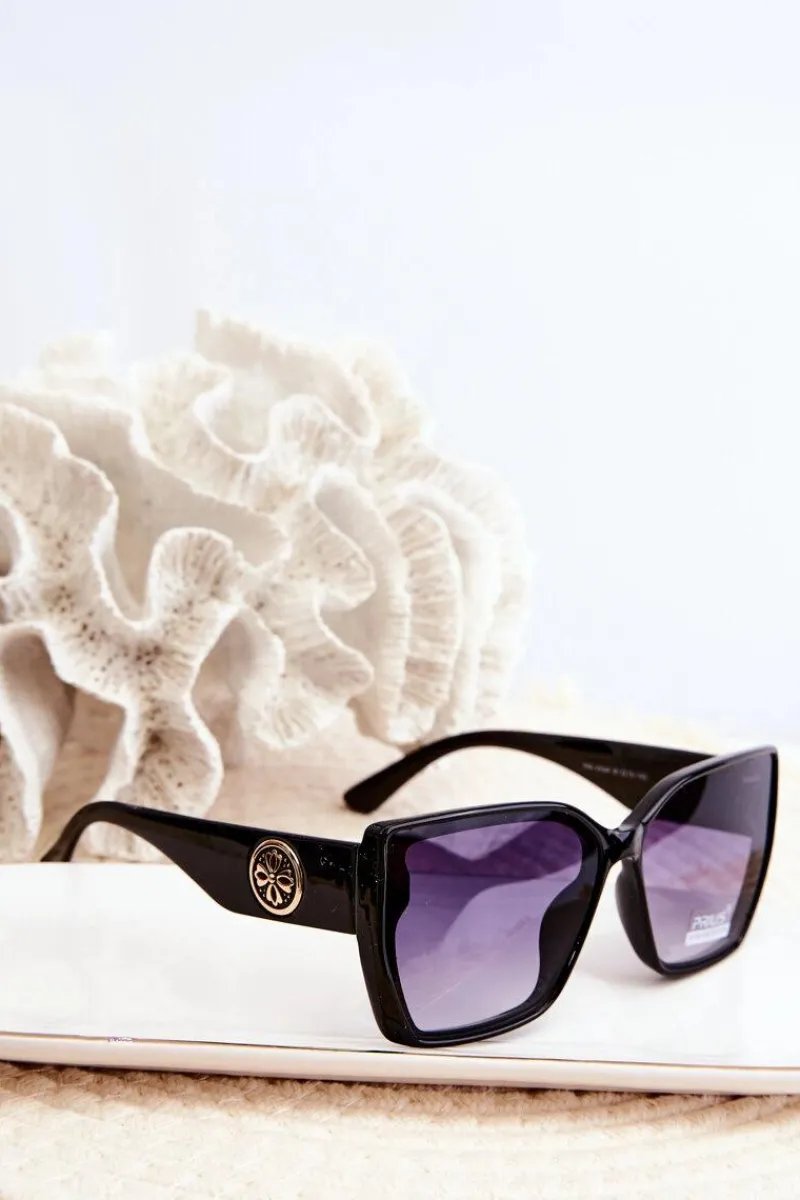 Okulary>Boto Damskie Klasyczne Okulary Przeciwsłoneczne Z Ozdobnymi Detalami UV400 Czarne