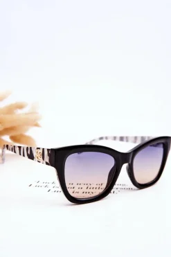 Okulary>Boto Damskie Klasyczne Okulary Przeciwsłoneczne M2390 Czarno-Srebrne