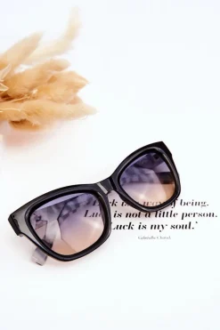 Okulary>Boto Damskie Klasyczne Okulary Przeciwsłoneczne M2390 Czarno-Srebrne