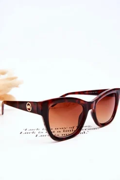 Okulary>Boto Damskie Klasyczne Okulary Przeciwsłoneczne M2390 Marmurkowe Brązowe