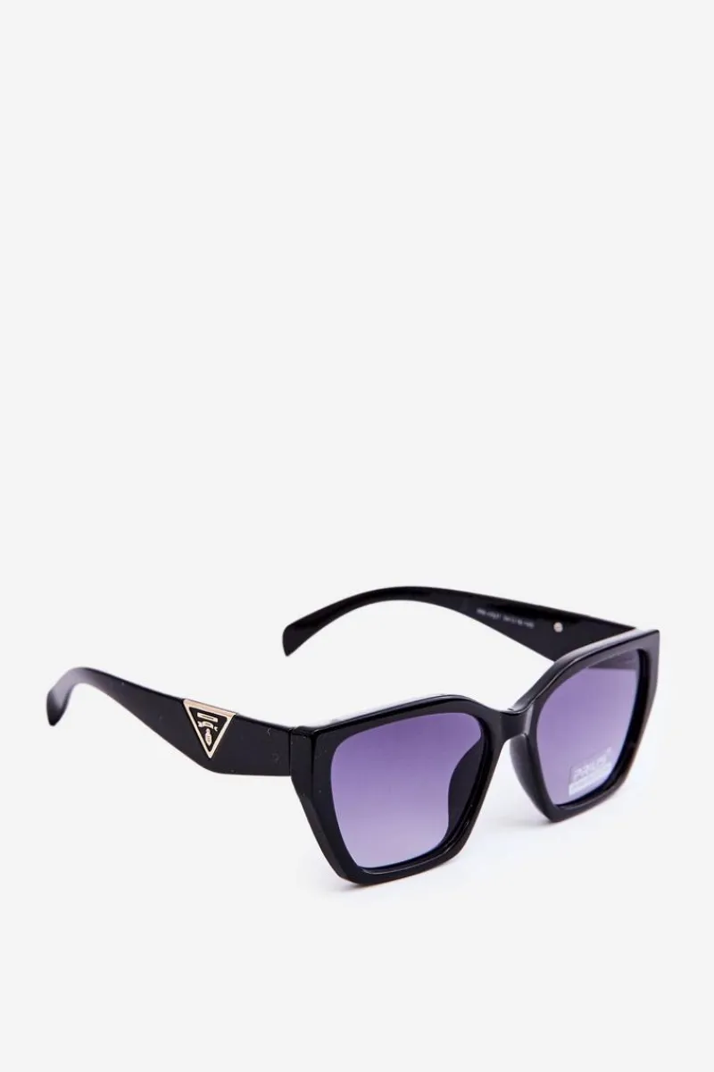 Okulary>Boto Damskie Klasyczne Okulary Przeciwsłoneczne Ze Złotymi Detalami UV400 Czarne Czarny