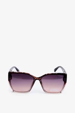 Damskie Klasyczne Okulary Przeciwsłoneczne Z Ozdobnymi Detalami UV400 Czarno-Brązowe Okulary