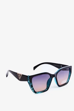 Sale Boto Damskie Klasyczne Okulary Przeciwsłoneczne Ze Złotymi Detalami UV400 Czarno-Niebieskie