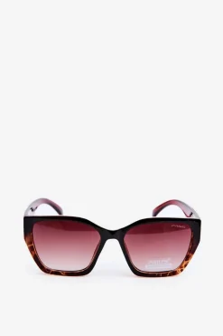 Discount Boto Damskie Klasyczne Okulary Przeciwsłoneczne Ze Złotymi Detalami UV400 Brązowe