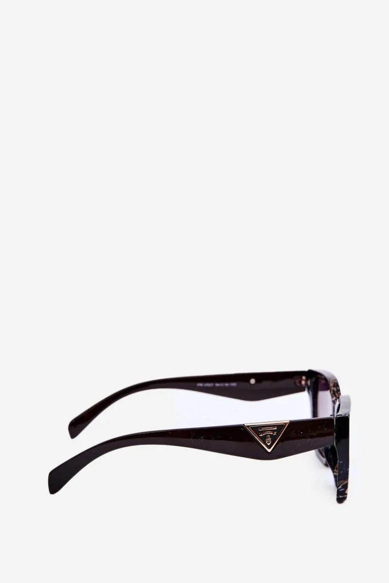 Okulary>Boto Damskie Klasyczne Okulary Przeciwsłoneczne Ze Złotymi Detalami UV400 Czarno-Brązowe