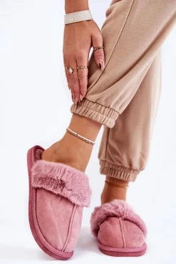 Boto Damskie Klasyczne Papcie Z Futerkiem Różowe Lorines