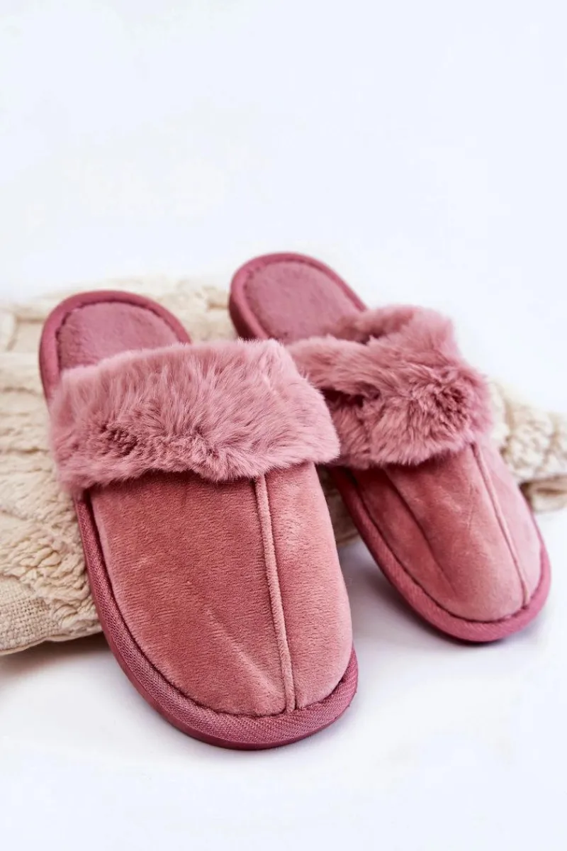 Boto Damskie Klasyczne Papcie Z Futerkiem Różowe Lorines