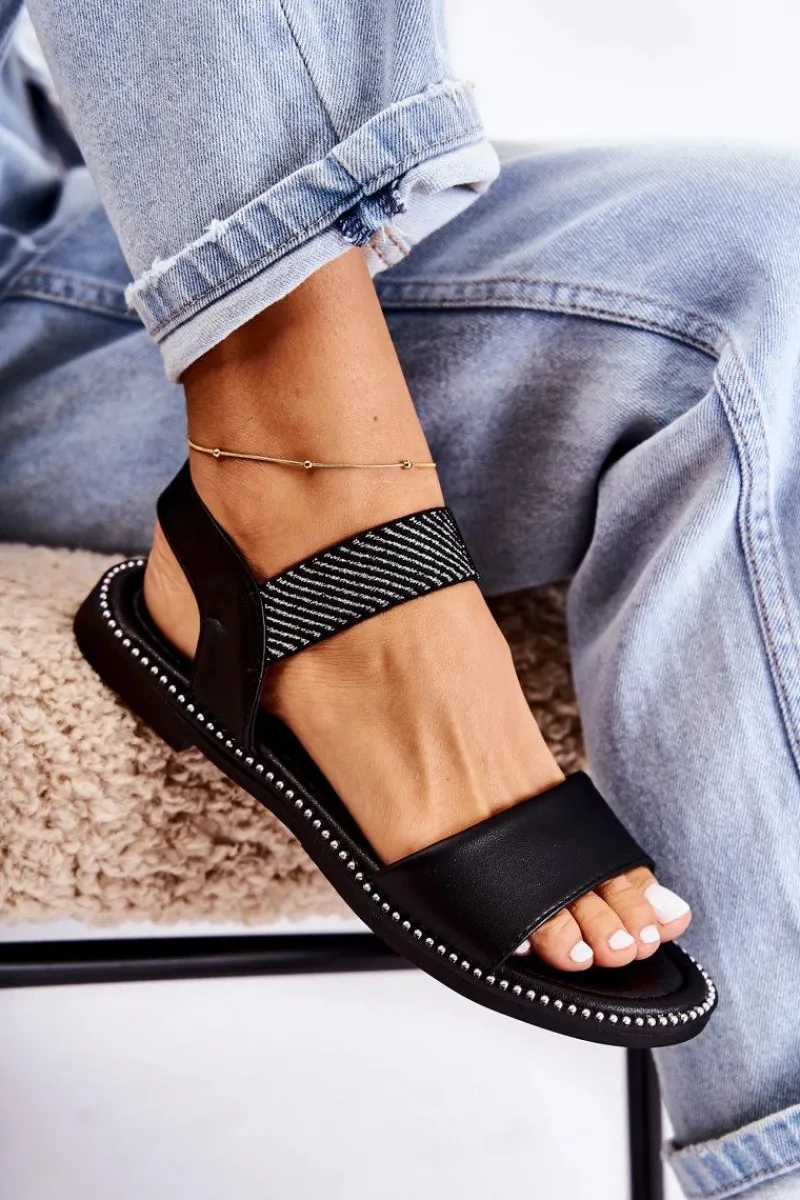 Sandały Płaskie>Evento Damskie Klasyczne Sandały Na Płaskim Obcasie Czarne Catis