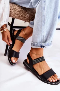 Sandały Płaskie><noscript><img width=