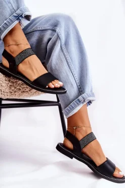 Sandały Płaskie><noscript><img width=