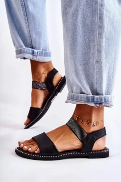 Sandały Płaskie><noscript><img width=