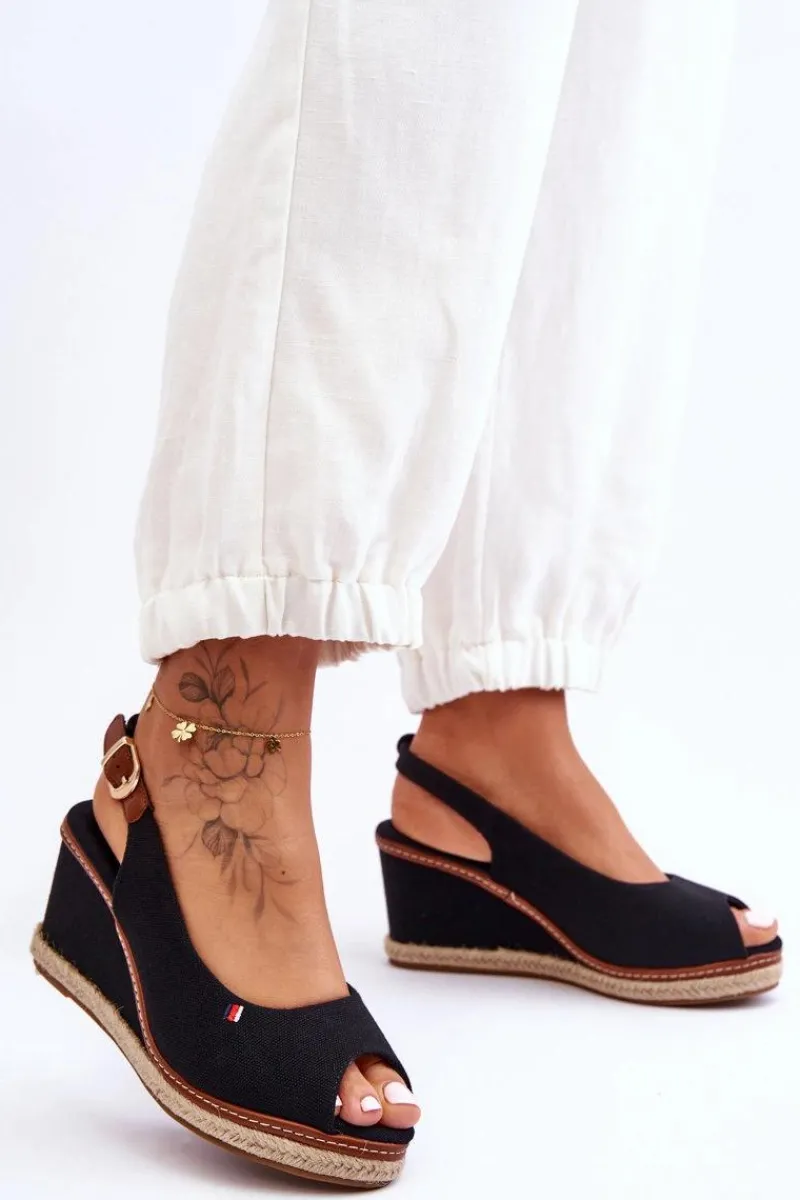 Sandały Na Obcasie|Sandały Na Koturnie>Boto Damskie Klasyczne Sandały Na Koturnie Czarne Katie