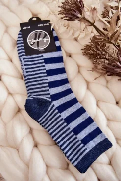 Clearance Damskie Klasyczne Skarpety W Pasy I Paseczki Granatowe Skarpetki|Skarpetki
