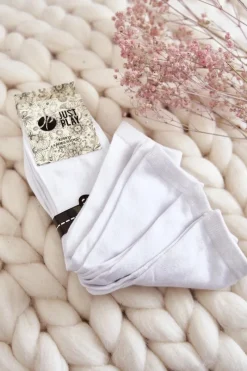 Clearance Just Play Damskie Klasyczne Skarpety Gładkie 5-Pak Białe