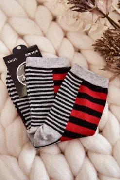 Sale Just Play Damskie Klasyczne Skarpety W Pasy I Paseczki Czerwone