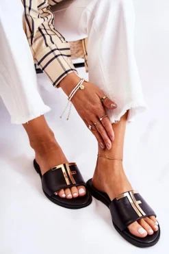 Online Boto Damskie Klasyczne Skórzane Klapki Czarne Adele