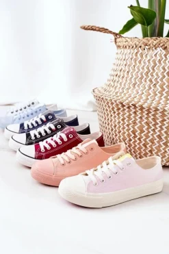 Best Damskie Klasyczne Trampki Bordowe Ecoma Damskie Trampki Damskie Niskie