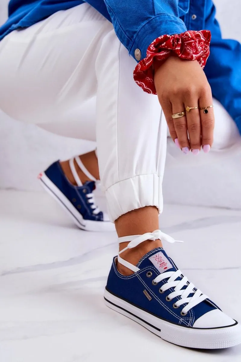 Hot Cross Jeans Damskie Klasyczne Trampki JJ2R4012C Granatowe