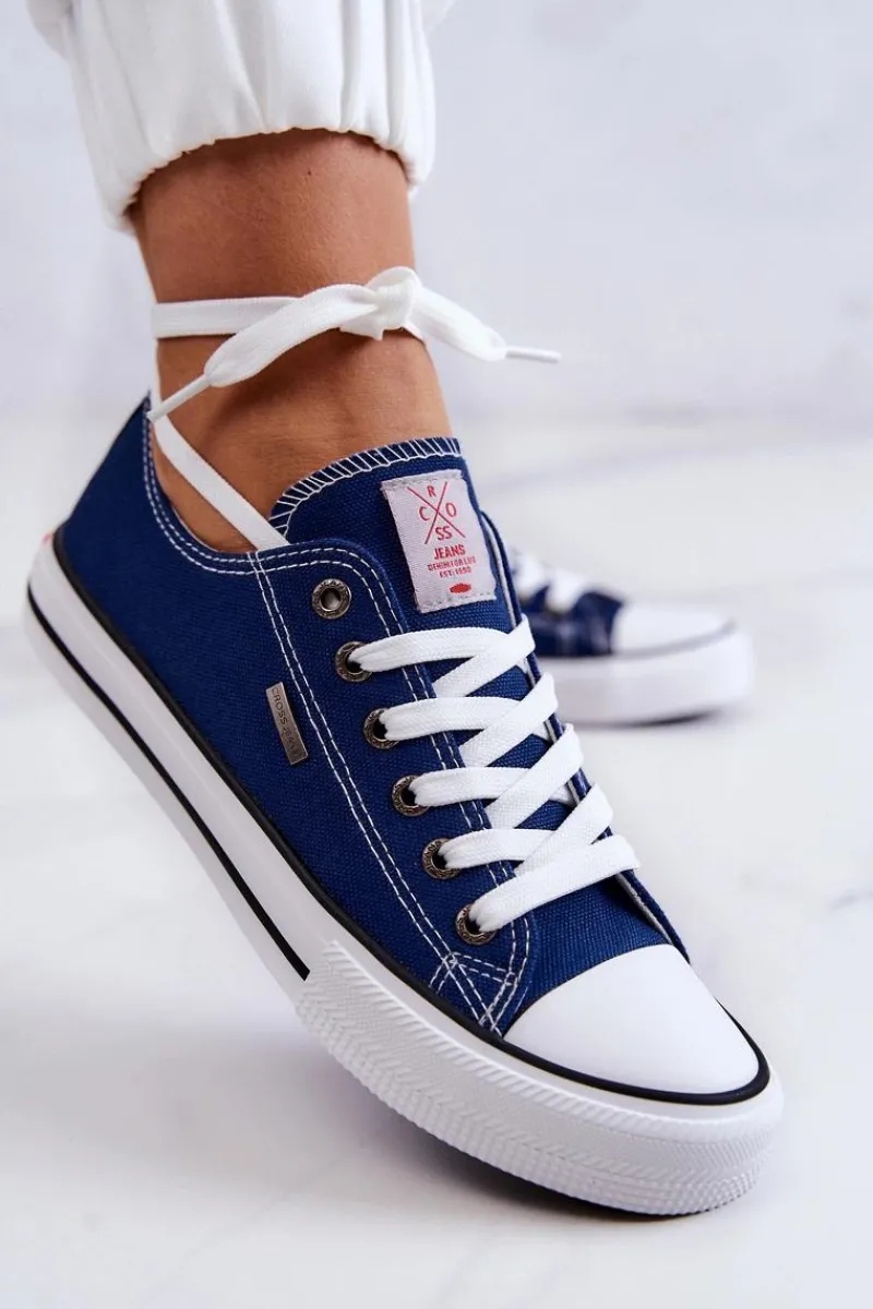 Hot Cross Jeans Damskie Klasyczne Trampki JJ2R4012C Granatowe