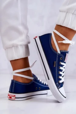 Hot Cross Jeans Damskie Klasyczne Trampki JJ2R4012C Granatowe