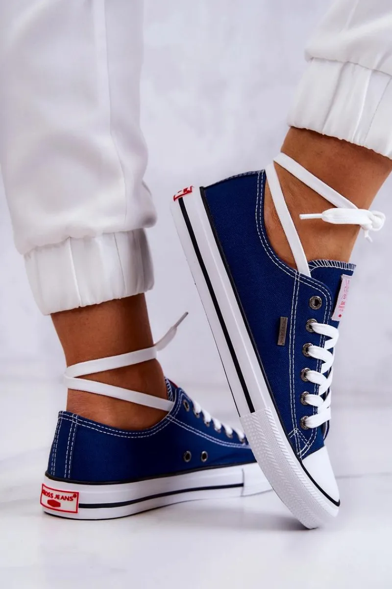 Hot Cross Jeans Damskie Klasyczne Trampki JJ2R4012C Granatowe