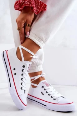 Discount Cross Jeans Damskie Klasyczne Trampki JJ2R4009C Białe