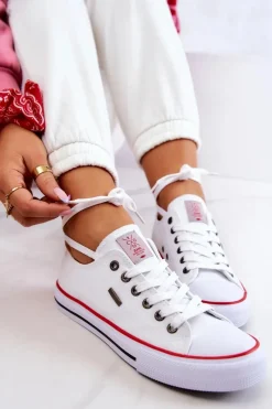 Discount Cross Jeans Damskie Klasyczne Trampki JJ2R4009C Białe