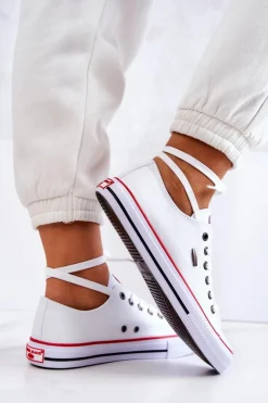 Discount Cross Jeans Damskie Klasyczne Trampki JJ2R4009C Białe