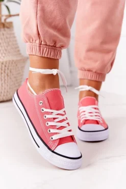 Online Boto Damskie Klasyczne Trampki Koralowe Omerta Czerwony