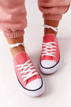 Online Boto Damskie Klasyczne Trampki Koralowe Omerta Czerwony