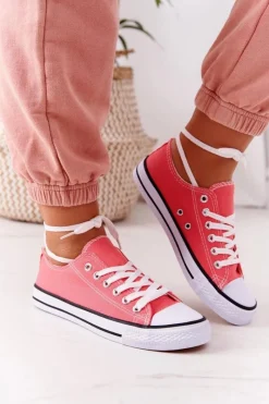 Online Boto Damskie Klasyczne Trampki Koralowe Omerta Czerwony