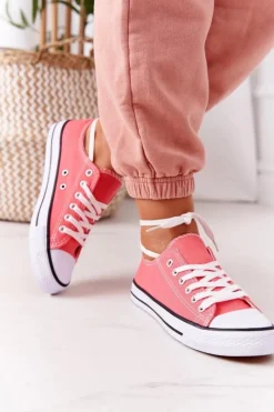 Online Boto Damskie Klasyczne Trampki Koralowe Omerta Czerwony