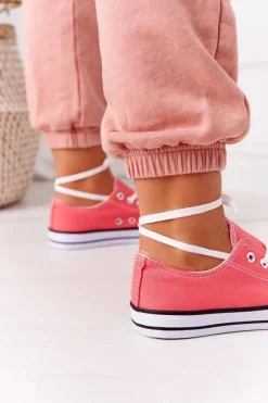 Online Boto Damskie Klasyczne Trampki Koralowe Omerta Czerwony